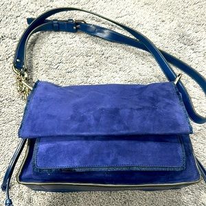 Stuart Weitzman - Marine Blue Suede — shoulder bag//crossbody bag